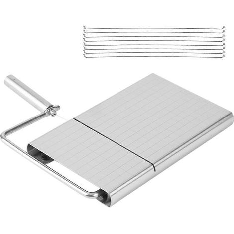 Trancheuse à fromage en acier inoxydable avec 8 lames pour fromage en bloc, planche à découper, fromage et beurre (1/4)