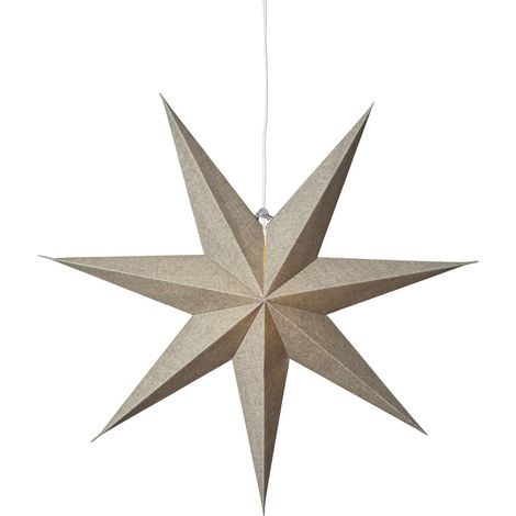 Star Trading Grande étoile en papier « Coton », étoile pliante recouverte de tissu, 7 branches, verte, Ø 60 cm