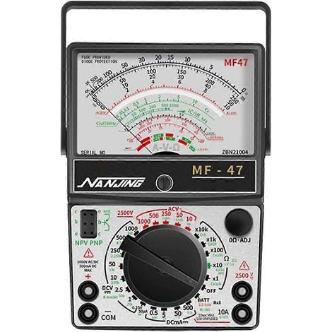 Voltmètre, voltmètre, ampèremètre, ohmmètre, multimètre analogique, testeur, appareil de mesure AC/DC 1000 V/500 mA (1/5)