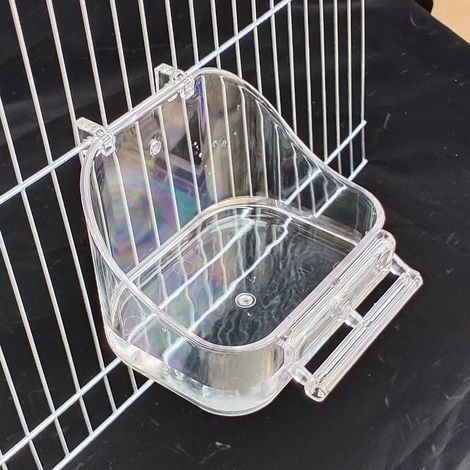 Bain d'oiseaux de style cage - bain d'oiseaux multifonctionnel (transparent)