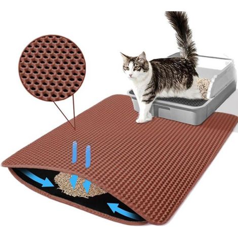 Tapis de litiere 90x60cm Couche inférieure entièrement fermée et conception étanche Filtre double couche EVA résistant à l'usure (1/4)