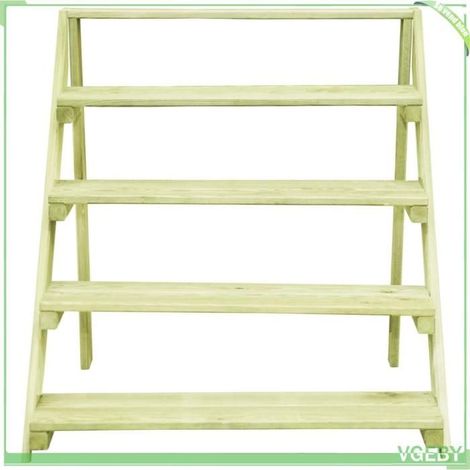 Support de jardinière - FAFEICY - 49104 - Pin imprégné - 5 niveaux - 80x80x80 cm (1/5)