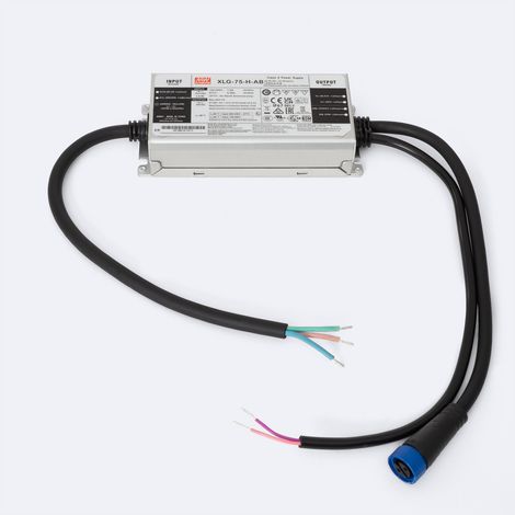 Treiber MEAN WELL IP67 100-240V Ausgang 27-56V 1300-2100mA 75W XLG-75-H-AB 75 W