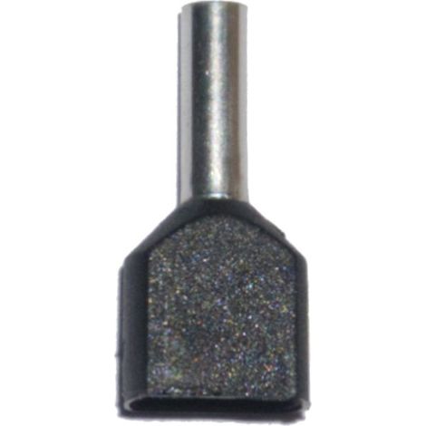 Aderendhülsen isoliert 01,50 mm², doppelt, schwarz, 100 Stück