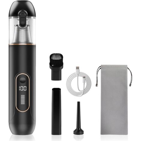 Aspirateur à main sans fil 13000 Pa, mini design pour auto, PC, canapé et maison. Nettoyage des fissures, fonction soufflage, batterie 1800 mAh. (1/5)