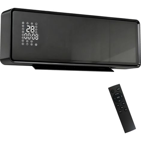 Stufa Ceramica 2000W a Parete con 3 Modalità Temperatura Regolabile Timer Telecomando Blocco Bambini Nero (1/5)