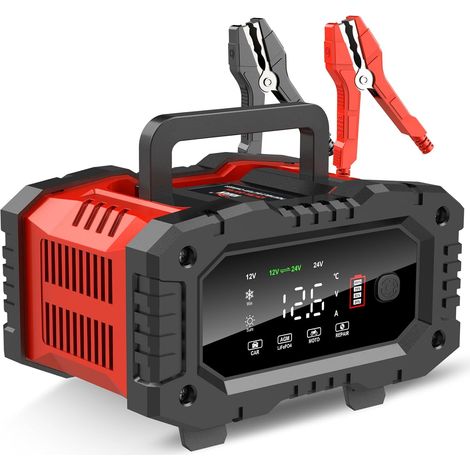 20A 12V/24V LiFePO4 Lead Acid Battery Charger, Fully Automatic Battery Maintenance, Trickle Automotive Car Battery Charger with Repair, for AGM, STD, Gel (1/5)