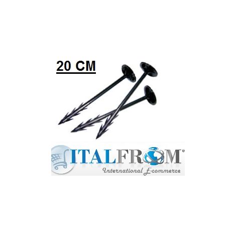 CONF. 10pz - Chiodo in Plastica 20cm per Fissaggio Telo Pacciamatura a Terreno (1/2)