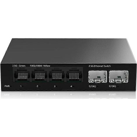 Unmanaged Switch mit 4 Ports (2,5 Gbit/s) und 2 x 10-GbE-SFP+-Ports – Heiminstallation – EU-Stecker (1/5)