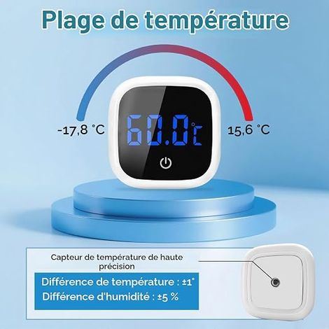 Aquarium Thermometer Digital Aquarium Thermometer with LED Display Accurate Thermometer for Freshwater Saltwater Aquariums Mini Thermometer with Sensor High Precision Fish Tank (1/4)