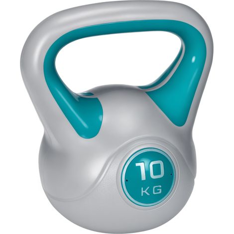 10kg Kettlebell for Home Gym - Light Blue and Grey Weight Lifting Equipment for Strength Training (1/5)