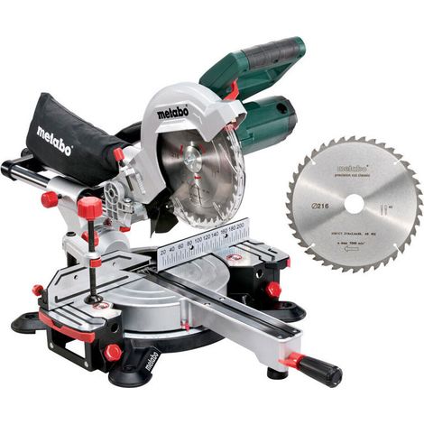 Metabo – Scie à onglet 1200 W Ø216 mm pour bois dur – Fonction radiale – Laser pour ligne de coupe – 690827000