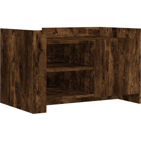 Table basse,Table d'appoint,Table de Salon chêne fumé 80x50x50 cm bois d'ingénierie CFW14455 (1/5)