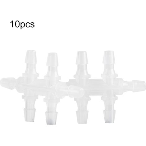 Lot de 10 adaptateurs de tuyau d'aquarium à 6 voies, raccords de tuyau de 4,8 mm (1/5)