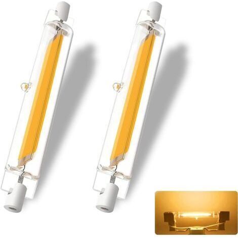 Ampoule R7S LED 118mm Dimmable 20w, R7S LED 118mm Haute Lumière COB Remplacer Lampe Halogène, Blanc Chaud 3000K,2000LM, Éclairage à Faisceau 360°, Pack de 2 (1/4)