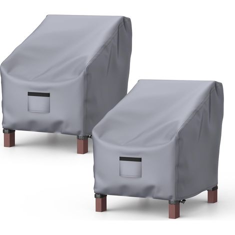Teloni impermeabili per sedie da giardino (confezione da 2) per mobili da esterno, in tessuto Oxford 600D resistente, taglia grande, grigio, 79 cm (lunghezza) x 84 cm (larghezza) x 91 cm (altezza). (1/5)
