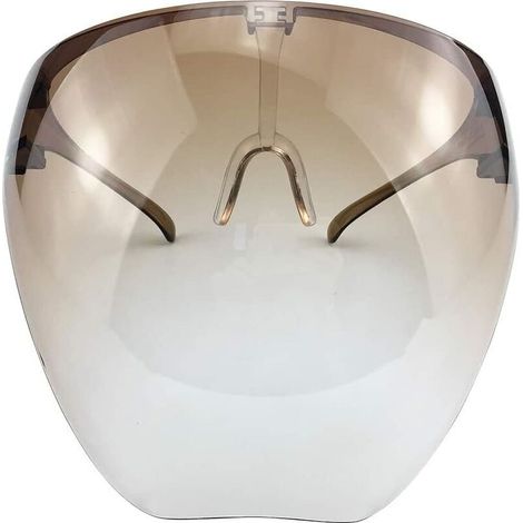 royaluxe -Visière de style lunettes de soleil avec couverture de sécurité à 180° Verres anti-buée et visière transparente intégrée au design marron (1/5)
