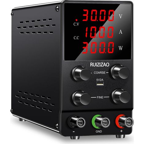 Alimentation Laboratoire 30V 10A DC Bloc d'alimentation Réglable Affichage LED à 4 Chiffres avec Port USB 5V/2A Alimentation Reglable Stabilisée