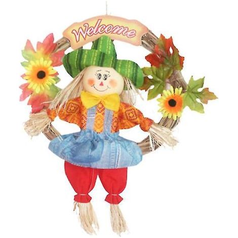 1 couronne d'épouvantail pour décorations d'Halloween