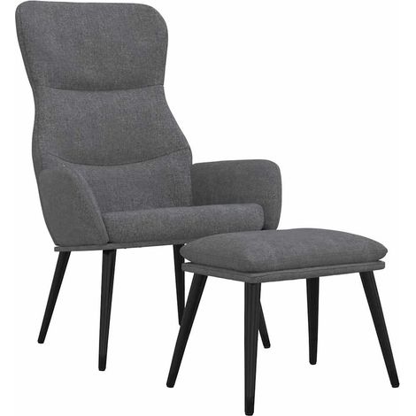 Maison Exclusive - Relaxsessel mit Hocker Hellgrau Stoff (1/5)