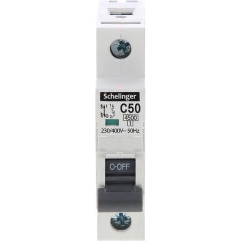 Leistungsschalter 1P C 50A 4,5kA AC Schelinger A02-G7-1P-C50