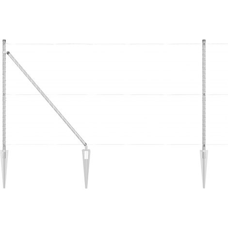Poteau de clôture. 26 pcs Gris 3,2 x 3,2 x 205 cm (1/5)