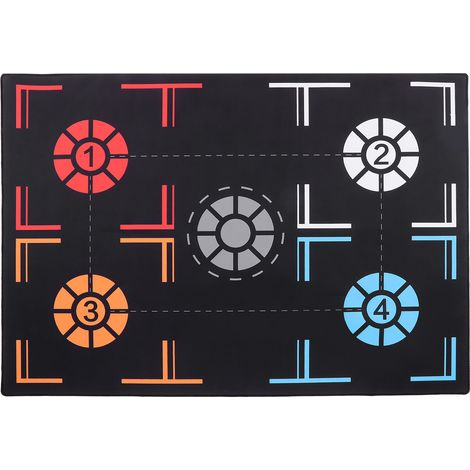 2mm Tapis d'entraînement de basket-ball, caoutchouc noir silencieux, système d'exercice pour enfants à la maison (1/5)