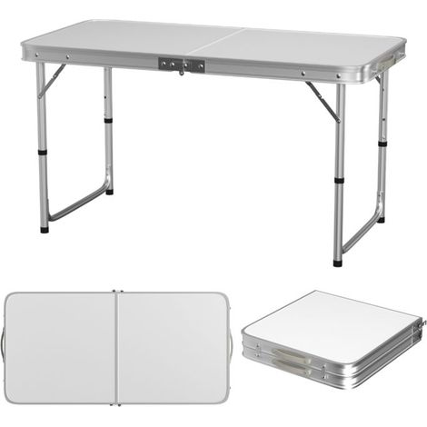 Klappbarer tragbarer Gartentisch aus Aluminiumlegierung/120cm/ faltbar für Terrasse, Camping, Strand, Balkon