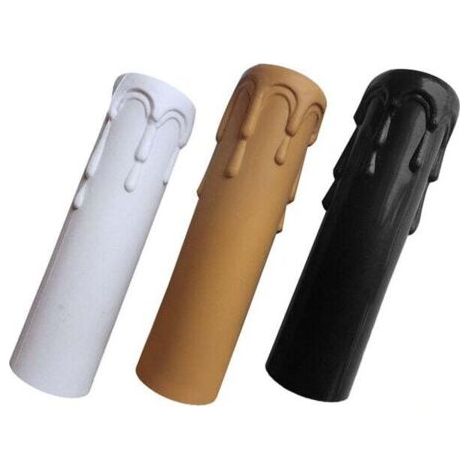 Paquet de 9 bougies gouttes gouttes en plastique couvre les tubes pour lustre lumière pendants luminaires Blanc + Jaune + Noir (1/4)