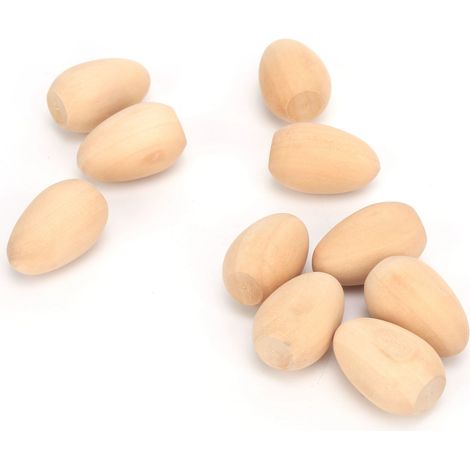 Œufs Décoratifs en Bois Léger pour Cuisine - 10 Pièces Jouets Alimentaires Durables et Transportables (1/5)