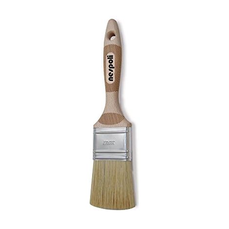 NESPOLI - Pennello piatto manico in legno, N0A0107020,20,30,40,50,60,70 mm, Misure: 60 mm