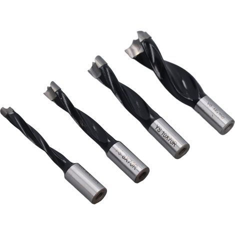 Lot de 4 fraises à bois HSS pour défonceuse, forets pour travail du bois, plastique et contreplaqué, 6 8 10 15 mm (1/5)