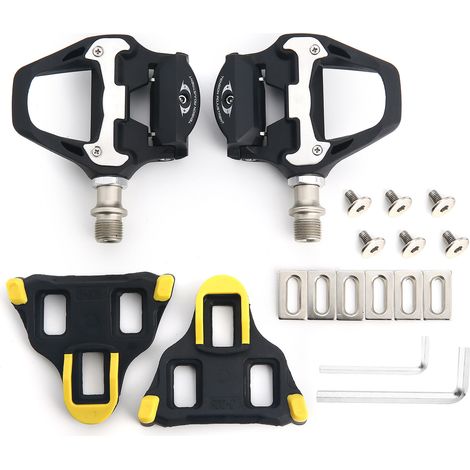 Ensemble de pédales de vélo à levier unique, bague en acier inoxydable chromé-molybdène en nylon, support de pédale pour SHIMANO SPD-SL, pédale de vélo et pédale de vélo SHIMANO SPD-SL (1/5)