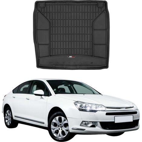 Tapis de Coffre 3D TPE Premium pour Citroen C5 2008 à 2017, Bac de Protection de Coffre Intérieur antidérapant, Revêtement de Coffre Bords Hauts pour Voiture, Noir