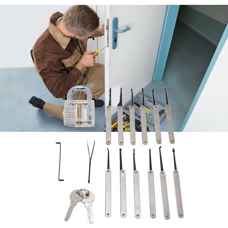Kit de crochetage de serrures de sécurité professionnel pour serruriers débutants, outil de réparation de serrures (1/5)