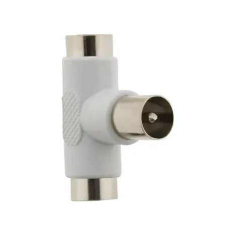 Abzweig-T-Stück, 1 Eingang männlich, 2 Ausgänge weiblich, Durchmesser 9.52mm.