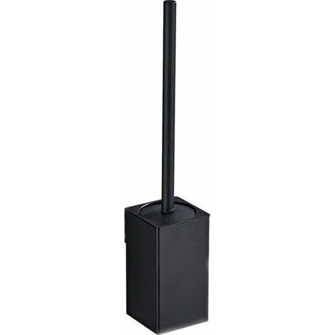 (schwarz) Quadratischer, wandmontierter Toilettenbürstenhalter aus Edelstahl 304 mit 1 Bürstenkopf.