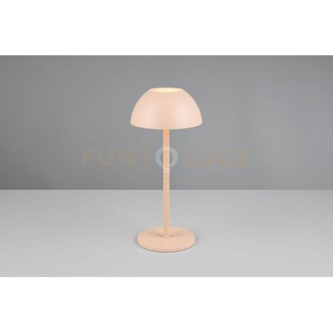 RICARDO LAMPADA DA TAVOLO RICARICABILE METALLO E PLASTICA SABBIA REGOLAZIONE INTESITA' TOUCH IP 54 H.30CM LED 3000K 240LM 1,7W