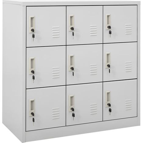 Schließfachschrank Hellgrau 90x45x92,5 cm Stahl