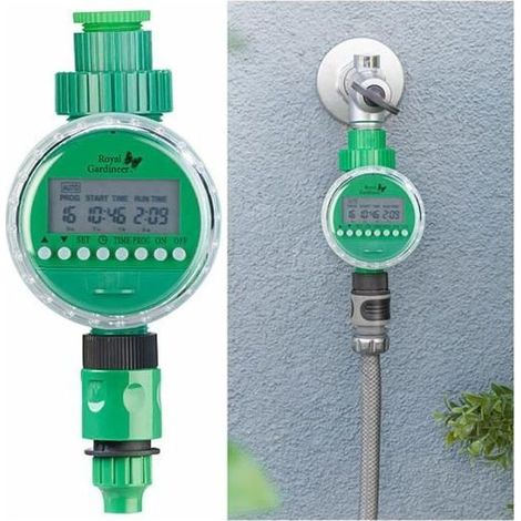 Programmateur d'arrosage électronique - Royal Gardineer - BWC-130 - 16 programmes - écran LCD (1/4)