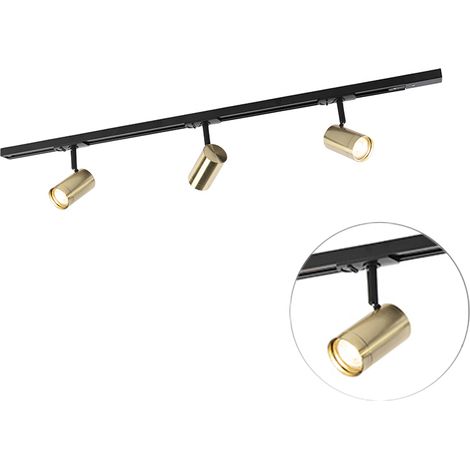QAZQA Faretto jeana - Moderno - Alluminio - Oro/Ottone/Nero - Oblungo GU10 Max. 3 x 4.8 Watt (1/4)
