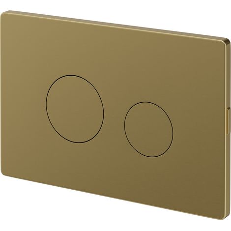 Colore Brushed Brass Pneumatic Dual Flush Plate with Round Buttons (1/4)