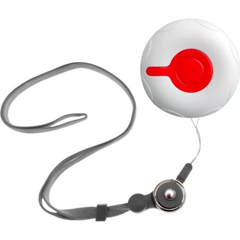 Bouton d'alerte rouge supplémentaire sans-fil - LED / Ergonomique / Lanière + support (gamme KP)