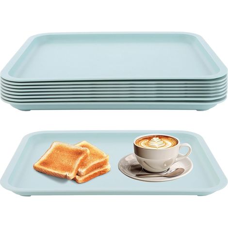 8 Pcs Plateaux de Service Rectangulaires en Plastiques, 30.5 x 23 cm Plateau Plastique Rectangulaire, Plateau d'activité, Plateaux en Plastique pour l'Artisanat, l'école, la Cafétéria (1/5)