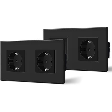 Prise Murale 2 Paquets, Prises de courant en Verre, Prise Electrique murale 16 Amp 240V 86mm Doré (1/5)