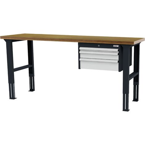 WS24 Arbeitstisch höhenverstellbar Schubladen: 1 x 50 1 x 100 1 x 150 B x T x H 2.000 x 600 x 760-1060 mm - WS24-100405