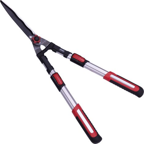 Taille-Haie Extensible à Deux Mains, Lame en Acier Trempé Revêtue de Téflon, 600 mm, Manche Télescopique de 68 à 88 cm, Coupe Ondulée pour une Taille Optimale et Précise (1/5)