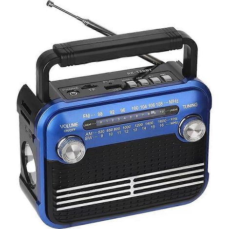 Portable AM/FM/SW Shortwave Radio avec Bluetooth 5.0,Support USB/TF Player,digital Tuner et Écouteur Jack Bleu (1/5)