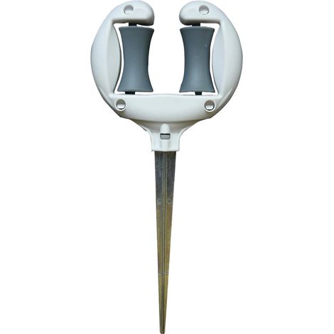 Guide-tuyau d'arrosage en ABS blanc - Clou de positionnement pour tuyau d'arrosage - Rouleau de maintien - Accessoires d'irrigation pour jardin et pelouse (1/5)