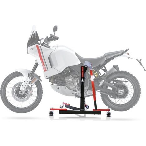 Cavalletto da officina Centrale Power Evo per Ducati Desert X 22-25 rosso